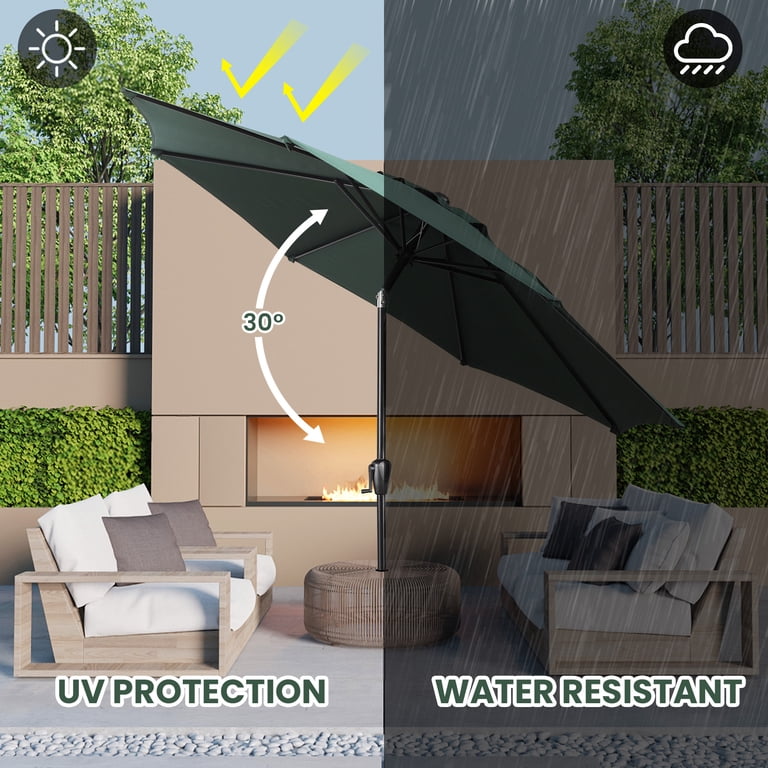 corporate logo patio umbrellas for sale Printed Market Umbrellas Umbrella Frame and Canopy / 22lb Heavy Duty Base & Waterbag
