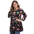 thumbnail image 3 of Womens Plus Size Top 3/4 Sleeve Flowy Tunic Dress Shirts Loose Fitting, 3 of 5