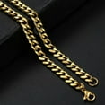 thumbnail image 4 of Stainless Steel Gold Plated Cuban Curb Chain Men Necklace Bracelet 3/5/7/9/11mm, 4 of 7