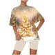 thumbnail image 4 of Puntoco Ropa de dormir para mujer Conjunto de camiseta y pantalones cortos de manga corta con cuello redondo y estampado navideño para mujer Ropa de estar por casa, 4 of 5