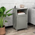 thumbnail image 3 of Topbuy Bathroom Floor Cabinet Single Door Side Cabinet w/ Open Compartment & 3-Position Adjustable Shelf Grey, 3 of 10