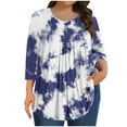 thumbnail image 2 of OSFVNOXV Plus Size Tops for Women,Loose Fit Tie Dyed Peplum Tops for Women,Oversized Graphic T-Shirts Loose Fit Flowy Lounge Blouse,Sizes L-5XL, 2 of 6