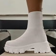thumbnail image 2 of Botas De plataforma sin cordones para Mujer, zapatos De punto con tacones, otoño e invierno, 2022, 2 of 4