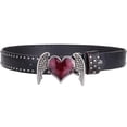thumbnail image 2 of Jiibva Unisex Red Heart Goth Belts Punk Studded Rivet Waist Belt Y2K Western PU Leather Belts, 2 of 7