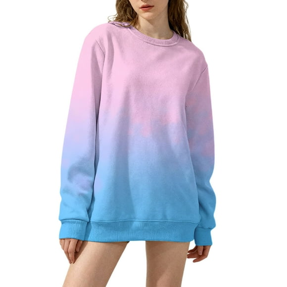 Breezora Chandail en Molleton Col Rond Femme Manches Longues Chandail Ample Tissu Doux Confort Décontracté Studio de Yoga pour Elle Taille m