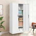 thumbnail image 4 of BESFUR Metal Storage Cabinet, 72" H x 36" W x 18" D, Adjustable Shelves and Locking Doors for Office, School, Garage - White, 4 of 6