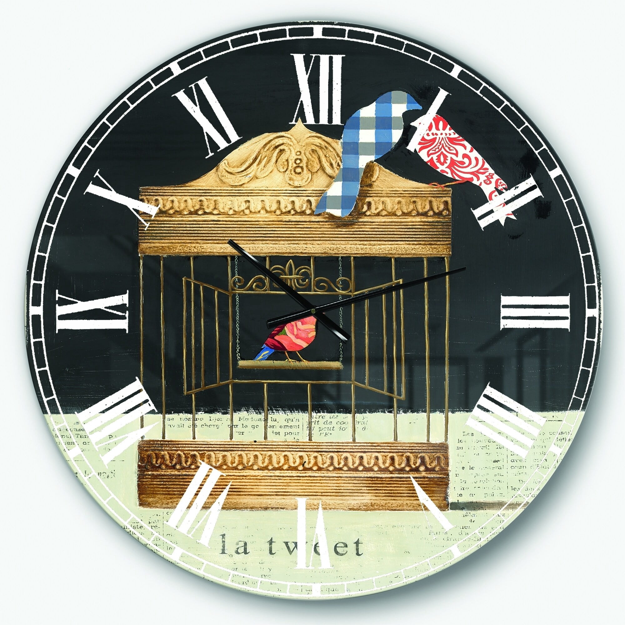 Designart Oversized Multicolor Analog Round Modern Traditional Wall Clocks, CLM31194-C23