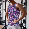 thumbnail image 5 of Daiia Skull Blue Flower Printed Men's Quick Dry Fit Muscle Tank Top Slim-Fit Tank Workout Tank Top Lightweight Sports Tank Top-X-Large, 5 of 7