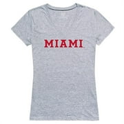W Republic Apparel 520-131-H08-05 Miami University Women Seal Tee Shirt - Heather Grey, 2X