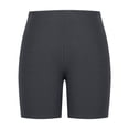 thumbnail image 6 of Women's Elastic Waist Ribbed Yoga Workout Shorts Athletic Leggings Slim Fit Breathable Shorts Gray 2XL, 6 of 6