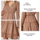 thumbnail image 4 of Vestido Midi Fluido Para Mujer, Agradable A La Piel, Cuello En V, Manga Larga, Vestido De Columpio, Suave Y Cómodo Para El Club, 4 of 6