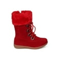 thumbnail image 2 of New Girls Faux Suede Lace Up Faux Fur Cuffed Winter Boot - 18068 By Jelly Beans, 2 of 5