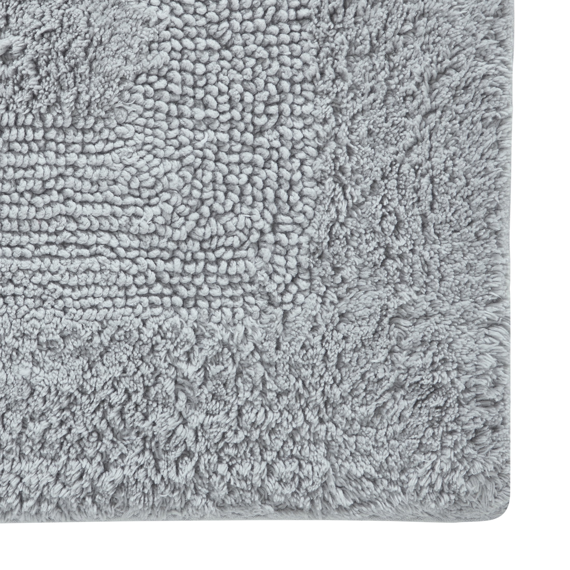 VCNY Home Jessica Solid High Rise Grey Cotton Bath Rug, 20" x 32"