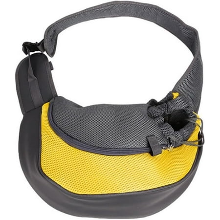 Hgudesign Pet Dog Sling Carrier Mesh Hands-Free Crossbody Bag for Small Dogs Rabbit Outdoor Travel Rosy