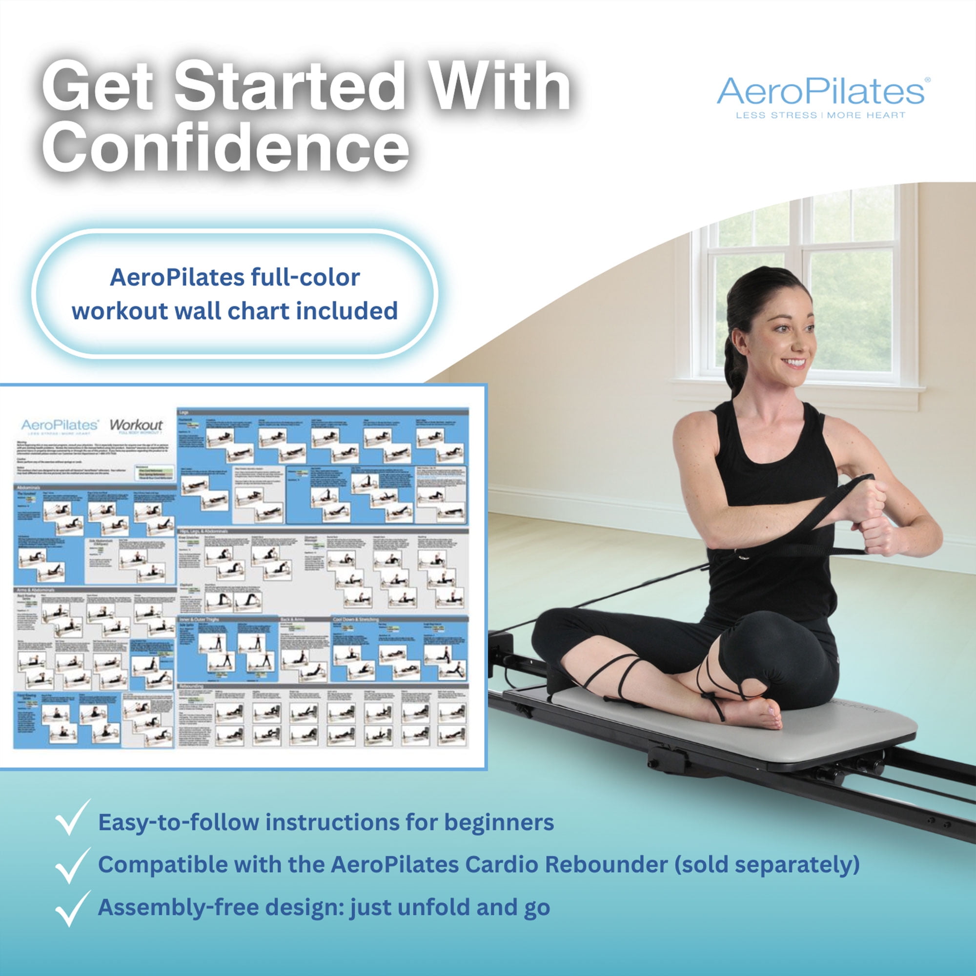 Stamina AeroPilates 287 Foldable Pilates Reformer, Core Body