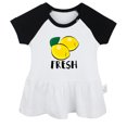 thumbnail image 2 of iDzn Lemon Fresh Lemonade Novelty Dresses For Baby, Newborn Babies Skirts, Infant Princess Dress, 0-24M Kids Graphic Clothes (Black Raglan Dresses, 18-24 Months), 2 of 5