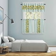 thumbnail image 5 of Aqua Stripes Lemon Kitchen Curtains Sets for Windows 36 Inch Length, Spring Botanical Plant Vertical Line Rod Pocket Window Treatments Tier Curtains and Valances Set for Bedroom/Bathroom, 5 of 8