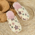 thumbnail image 5 of WOYY Women's Fuzzy Slippers Winter Warm Soft Soled Slippers Star Prints House Shoes, 5 of 6