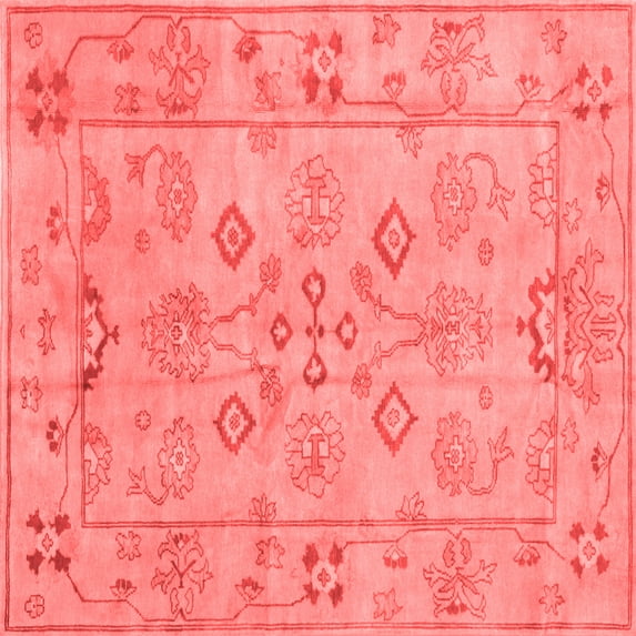 Ahgly Company Indoor Square Persian Red Traditional Area Rugs, 8' Square