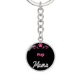 thumbnail image 2 of Dog Mom Keyring Pug Mama Circle Keychain Stainless Steel or 18k Gold, 2 of 7