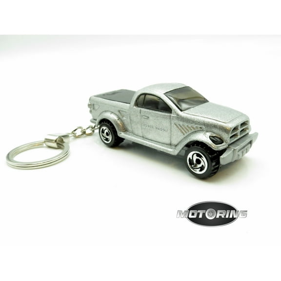Keychain Dodge Power Wagon Grey Gray Truck Car Rare Novelty 1:64 Diecast