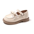 thumbnail image 4 of ITSAME Girls Platform Loafers, Closed Toe Adjustable Strap Soft Sole Kids School Uniform Dress Shoes Beige 11(Little Kids), 4 of 9
