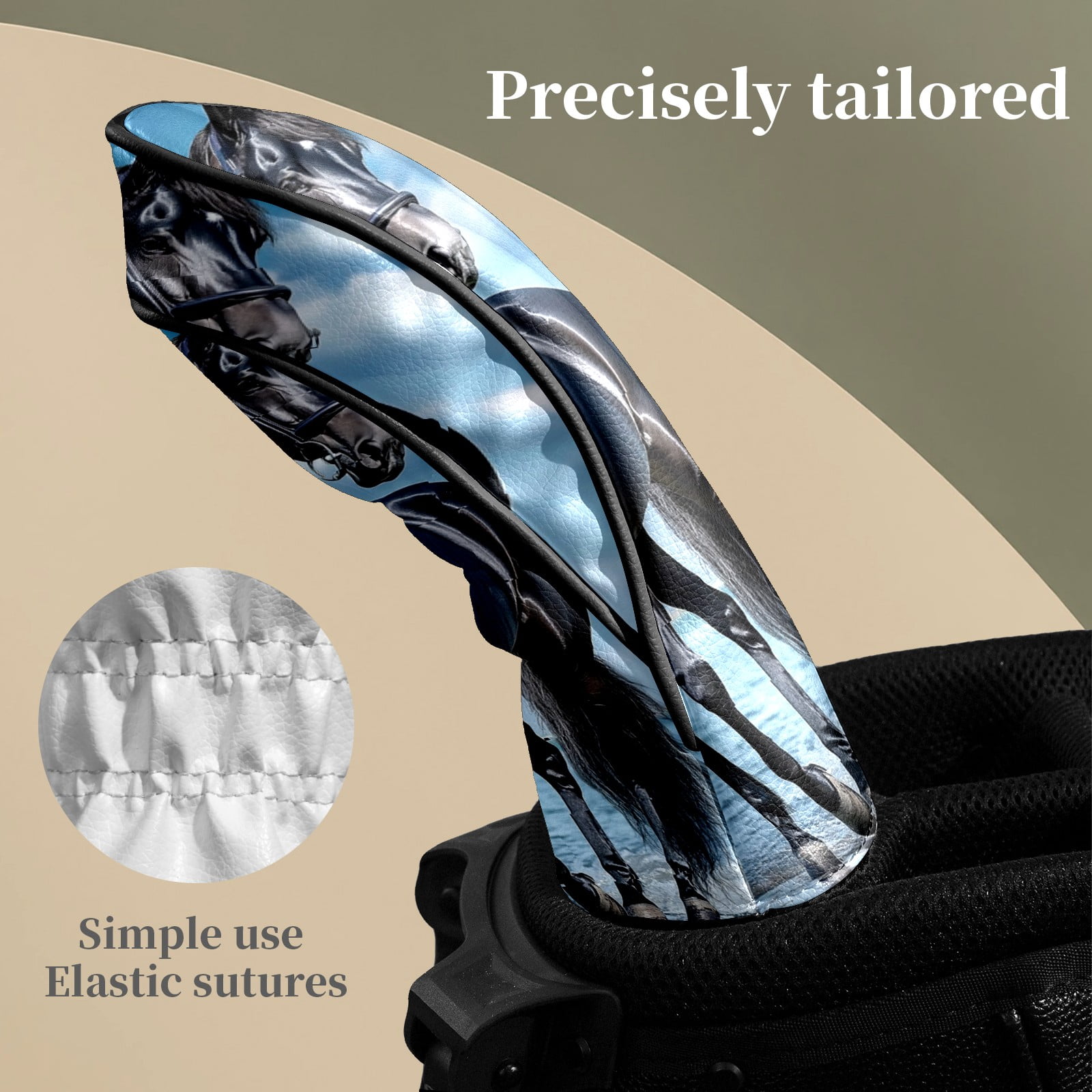 Golf Club Head Covers Black Beauty Waterproof Leather Golf Head Covers for Men Women Driver Head Cover Fairway Headcover for Golf Lovers