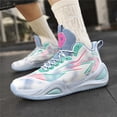 thumbnail image 4 of Bolognifi Men's High-Top Breathable, Non-Slip and Shock-Absorbing Basketball Shoes - BLUE_3.5, 4 of 7