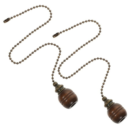 

2pcs Retro Wooden Fan Light Pull Chain Ceiling Light Hanging Adornment Decor