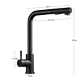 thumbnail image 2 of Matte Black Pull Out Kitchen Sink Faucet Two Model Stream Sprayer Nozzle Stainless Steel Hot Cold Wate Mixer Tap Deck, 2 of 5