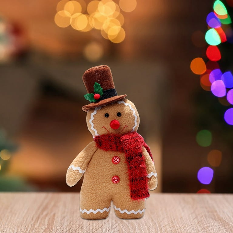 Gingerbread Man Soft Toys Christmas Home Ornaments Stuffed Animal Plush Figurines for Kids Adults