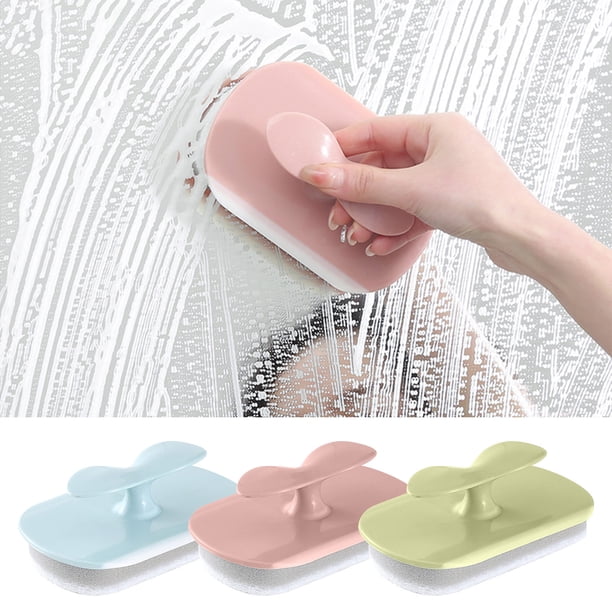 Cepillo de Limpieza Multifuncional 3 En 1 con Esponja | Limpiador y Raspador para Vidrio | Hornillo | Superficies de Baño y Cocina | Herramienta Compacta de Limpieza para El Hogar