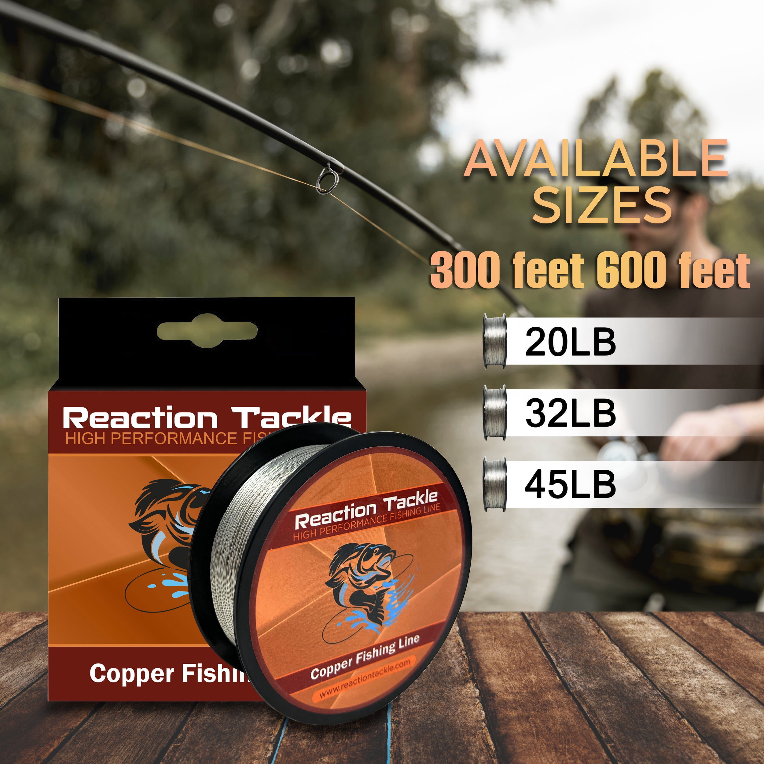 Reaction Tackle Copper Trolling Wire - Copper Fishing Line - Corrosion Resistant Tin Coated Copper Super Smooth and Thin Diameter to Reach Deeper Depths 20LB / 300 foot