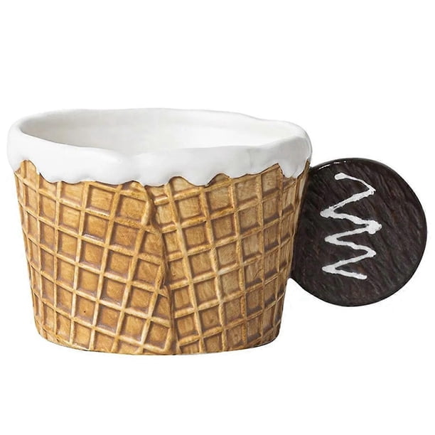 Water Cup Cute Ceramic Mug Office Afternoon Tea Coffee Cup Home Breakfast Milk Cup,Brown,Round Handle