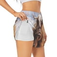 thumbnail image 3 of Lsque Cow Printed Women's Running Shorts with Liner Pockets,Elastic Quick Dry Workout Athletic Gym Yoga Shorts,Womens High Waist Shorts-XX-Large, 3 of 9