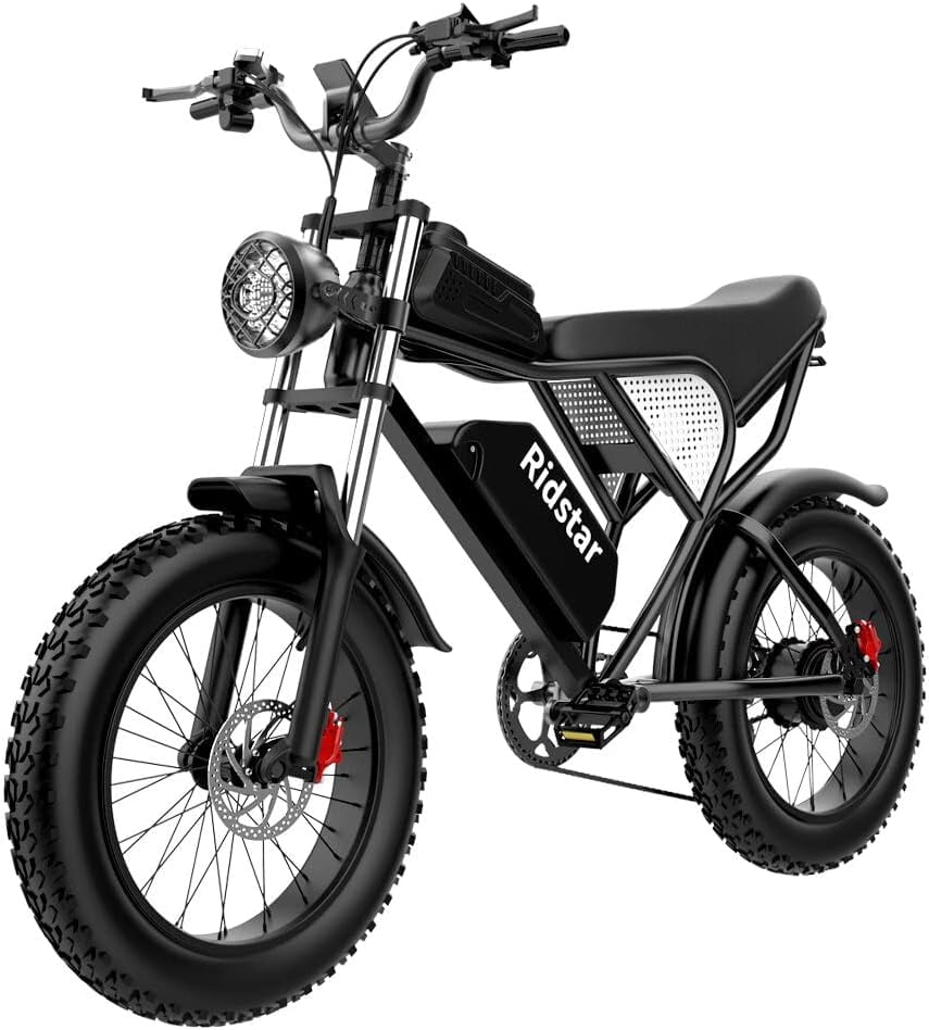 Electric Bike for Adults Ridstar, 20" Fat Tire Electric Motorcycle for