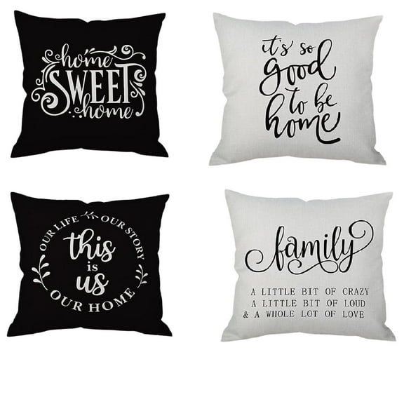 LYCAQL Pillow Covers 18x18 Set of 4 Outdoor Decorative Throw Pillow Covers for Couch Summer Modern Pillowcase Farmhouse Linen Cushion Case for Patio Home Decoration