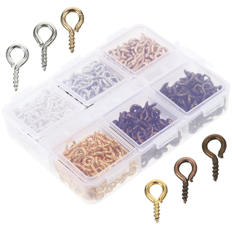 TOYMIS 400pcs Mini Screw Eye Pins, Mini Metal Eye Pins Small Eye Pin Pendants for DIY Art&Crafts, Jewelry Making Findings, Charm Bead Supplies