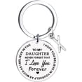 thumbnail image 1 of pstuiky Keychain Rings to My Daughter Message Keychain Stainless Steel Initial Last Name 26 Letter Family Inspirational Keychain, 1 of 1
