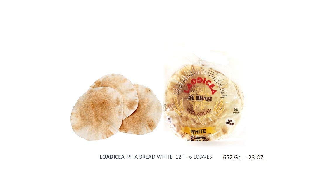 Pita Bread - White 12', 10 Bags - 6 loaves (SHIPS ON FRIDAYS)