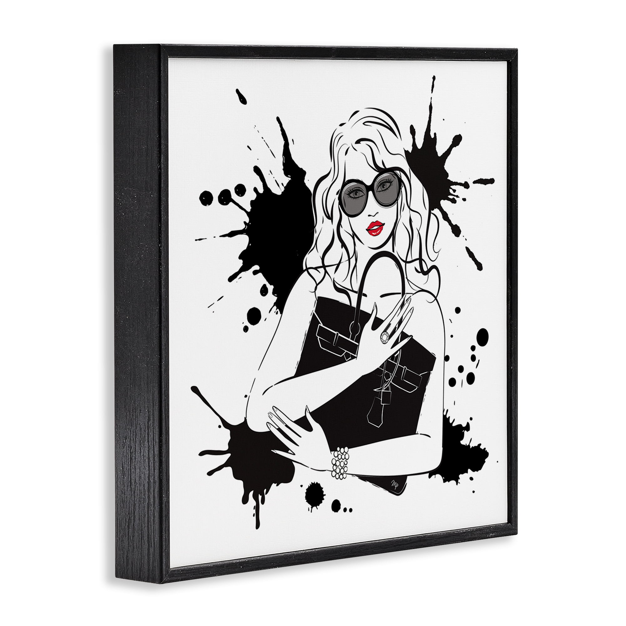Stupell Industries Black Bag Elegance & Glamour Black Framed Giclee Art, design by Martina Pavlova
