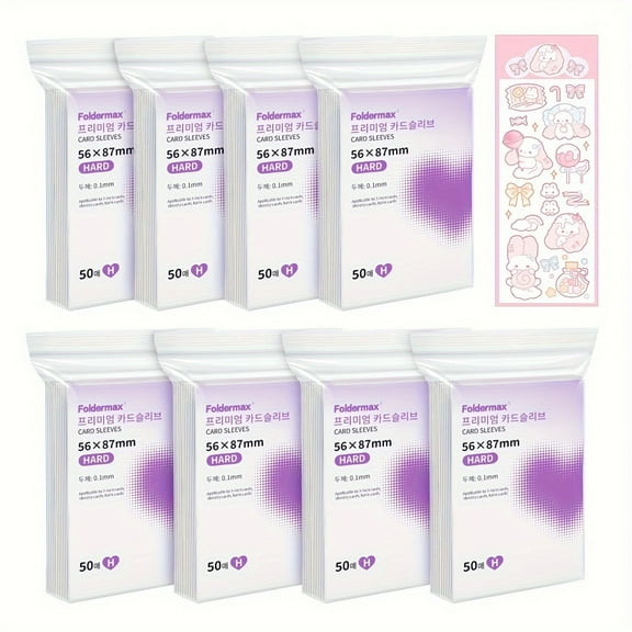 400 56 * 87mm transparent thick card sleeves, with random stickers included, suitable for 3-inch small cards, mini cards, Kpop photo cards, and star album acid free Cpp protective sleeves