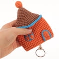 thumbnail image 3 of Mobutofu Brown Wool Knitting House Key Cap Protective Cover for Car and Home Keys with Charming Small House Design, 3 of 5