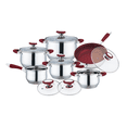 thumbnail image 1 of Batería Cocina 12 Pz Acero Inoxidable Inducción Fraciel Omania Roja Fraciel Omania Roja, 1 of 4