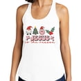 thumbnail image 2 of Smiley Jesus Is the Reason Christmas Tank Top Fitted Racerback Women's X-Small White, 2 of 5