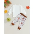 thumbnail image 4 of Liacowi Baby Boys Clothes 3 6 9 12 18 24 Months Infant Boys 2Pcs Halloween Outfits Set Long Sleeve Crew Neck Letters Print Sweatshirt Pumpkin Ghost Sweatpants 0-24M, 4 of 8
