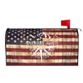thumbnail image 2 of PHELIKA American Flag Painted Wood Wall Adventure Awaits Mountain Compass White Magnetic Mailbox Covers Standard Size 21"H x 18"W, 2 of 8