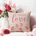 thumbnail image 5 of Valentines Pillow Covers 18X18 Inch Set of 4 Ruffled Heart Love Stamp Cupid Rose Pink Valentines Day Decorations Outdoor Cottagecore Decorative Throw Pillow Cases for Couch Home Decor, 5 of 6