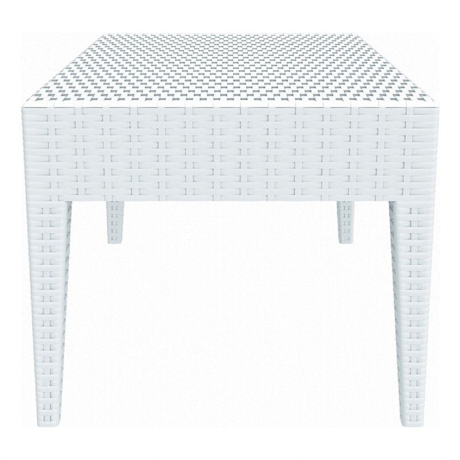 Compamia Miami Square Resin Patio Side Table in White - image 2 of 2