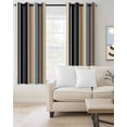 thumbnail image 2 of Black Orange Blue Striped Blackout Curtains for Bedroom Living Room Darkening Curtains 84 Inch Length 2 Panels Set Modern Stripes Art Farmhouse Window Curtain Window Treatment Grommet Drapes 42"x84", 2 of 9